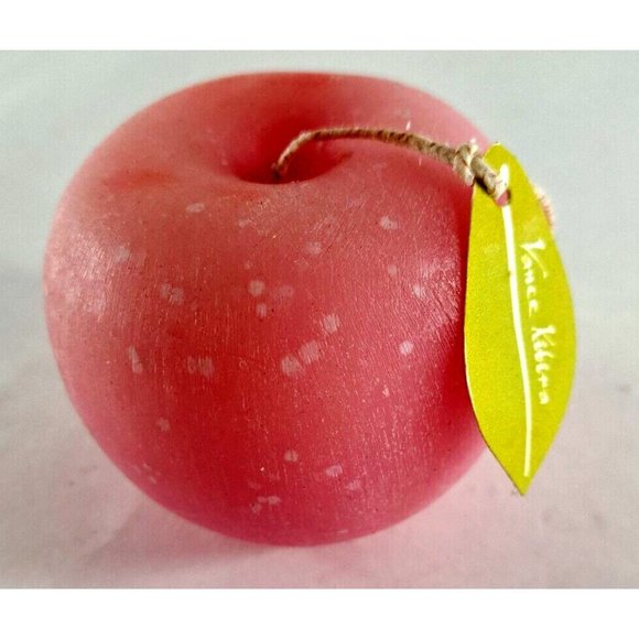 Vance Kitira Apple Candle Pink Unlit 3" Decorative Centerpiece Fruit Spotting - Picture 1 of 4